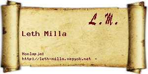 Leth Milla névjegykártya